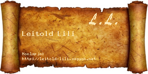Leitold Lili névjegykártya